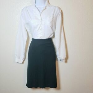 Dark Green Pencil Philosophy Skirt